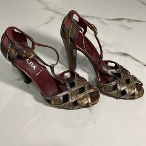 Prada Tri-color Metallic Pumps, Vero Cuoio, 36.5 (6-1/2)